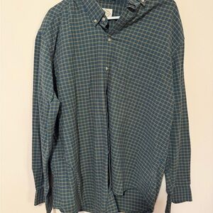 St. John's Bay Green and Orange Plaid Shirt